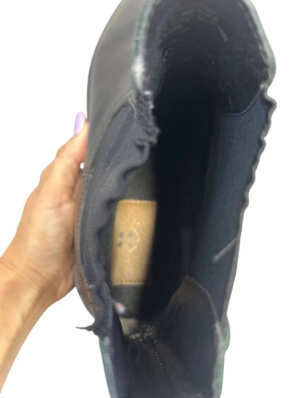 Caslon Miller Water Resistant Black Leather Chelsea Lug Boots Women's Sz 8.5